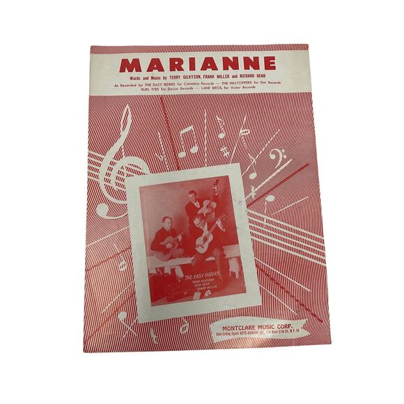 Marianne Sheet Music Terry Gilkyson Frank Miller Richard Dehr The Easy Riders - Picture 1 of 5